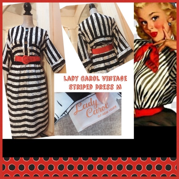 ♥️Vintage Lady Carol Half Kimono Sleeve Dress M♥️ - Picture 8 of 8